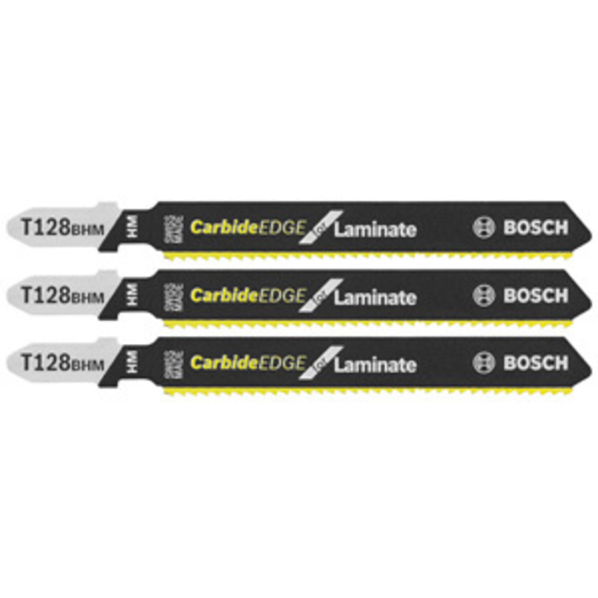Bosch T-Shank Jig Saw Blades — 3-5/8in., 14 TPI, Carbide-Strip, Special for Laminates, 3 Pcs, Model# T128BHM3